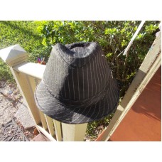 Mujers Black Pinstripe Cuban Style Short Brim Fedora Hat Bling   eb-89859394
